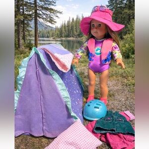 American girl doll camping set/ Wellie Wisher Tent and accessories